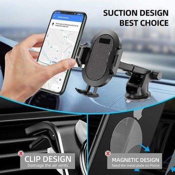 Telefoonhouder auto – Zuignap Dashboard – Klemhouder – 360°, Ophalen of Verzenden, Nieuw