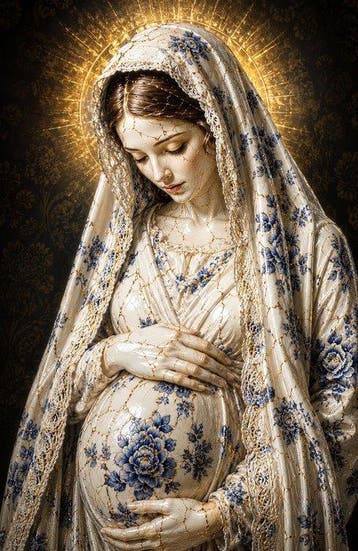 Yamila - La Maternidad Divina de la Virgen María en Oro, Antiek en Kunst