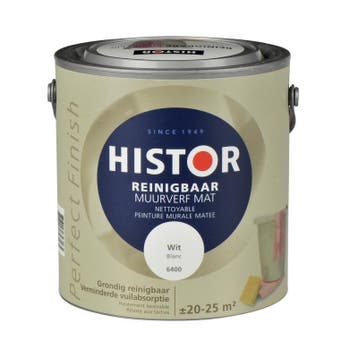 Histor Reinigbaar Muurverf Mat - Katoen Ral 9001 - 2,5 liter, Overige kleuren, Nieuw, Ophalen of Verzenden, Verf