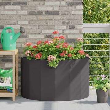 vidaXL Plantenbak Zwart 90 x 45 x 50 cm Staal, Verzenden, Minder dan 60 cm, Nieuw, Metaal