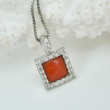 Koraal - Zilver, Zonder reservering - Ketting met hanger -