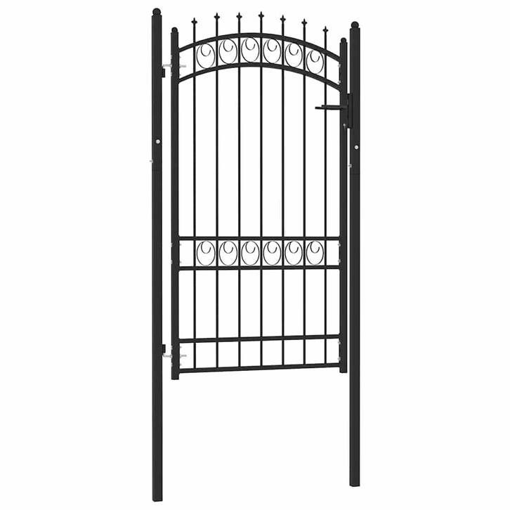 vidaXL Hekpoort EMMEN met stalen pinnen 103x134,5 cm zwart, Tuin en Terras, Tuinpoorten, Nieuw, Verzenden
