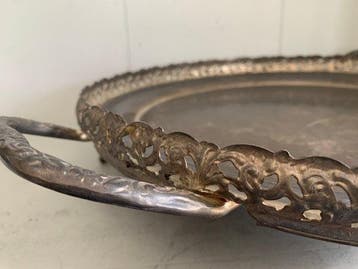 F.B. Rogers Silver Co - Antiek, verzilverd dienblad