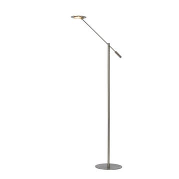 Chromen staande leeslamp modern, Anselmo, 9W, 3000K LED, Nieuw, Ophalen of Verzenden, Metaal, Modern