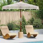 vidaXL Macramé Parasol Crème 252,5 x 252,5 x 260 cm Katoen, Tuin en Terras, Parasols, Verzenden, Nieuw, 2 tot 3 meter