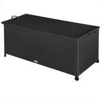 Polyrattan Kussenbox Zwart 122x56x61cm met Wielen, Verzenden, Nieuw