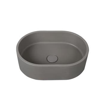 Waskom Zofi 40x28x12cm beton ovaal grijs inclusief, Verzenden, Nieuw