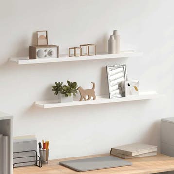 vidaXL Fotoplanken 2 st 80x9x3 cm MDF wit, Verzenden, Nieuw