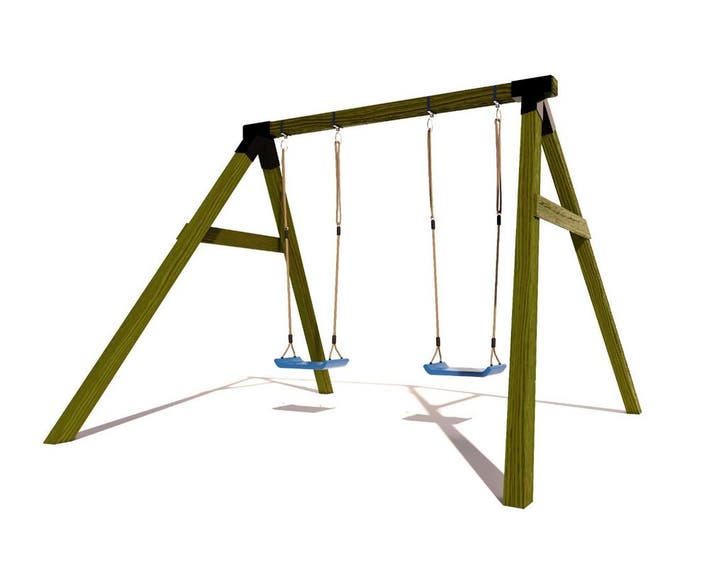 Houten Schommel BK Black Vierkant Hout Dubbel, Kinderen en Baby's, Speelgoed | Buiten | Speeltoestellen, Nieuw, Ophalen of Verzenden
