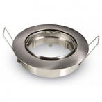 GU10 Inbouwspot Set - Mat Chroom - Inbouw Rond - Kantelbaar, Metaal of Aluminium, Nieuw, Ophalen of Verzenden, Led