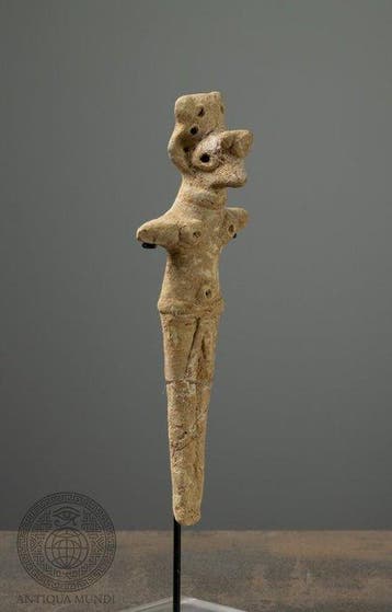 Levant Terracotta Oud Nabije-Oosterse terracotta-figuur van