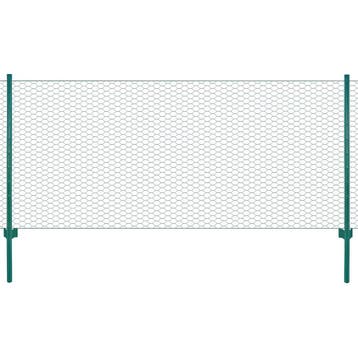 vidaXL Draadgaashek met palen 25x0,75 m staal groen, Verzenden, Nieuw, IJzer, Minder dan 1 meter