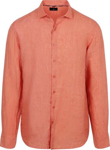 State Of Art Overhemd Linnen Zalm maat 4XL Heren, Kleding | Heren, Overhemden, Verzenden, Nieuw, Roze, State of Art