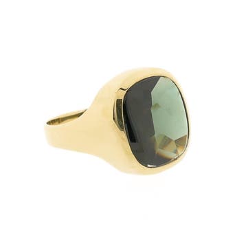 Gouden ring met toermalijn, Gebruikt, 20 of groter, Heer, Ophalen of Verzenden