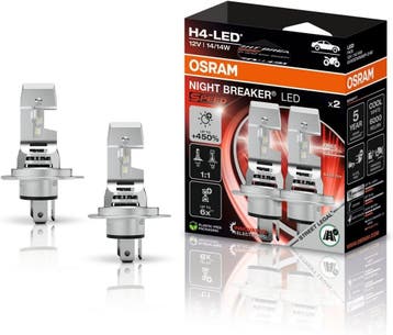 Osram Night Breaker LED H4 Speed 450 Street Legal Set | +450, Ophalen of Verzenden, Nieuw