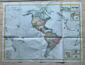Noord Amerika - Zuid; E. Hérisson - Carte de lAmerique, Nieuw