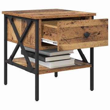 vidaXL Nachtkastje Oud hout 40 x 42 x 45 cm Gelaagd hout en, Minder dan 45 cm, Verzenden, Nieuw, Minder dan 55 cm