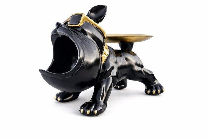 Beeld, bulldog cool sculptuur - 19 cm - polyresin, Antiek en Kunst, Kunst | Designobjecten