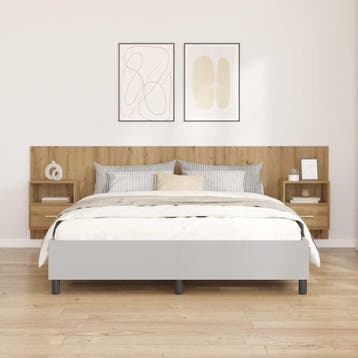 vidaXL Hoofdbord Met Kast 3 st Artisan Eiken Bewerkt hout, Verzenden, Nieuw, Bruin, Hout