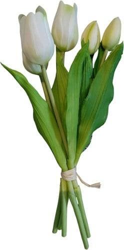 Tulpen Real Touch Wit Luxe Siliconen Latex Bundel 5 stuks, Ophalen of Verzenden, Nieuw