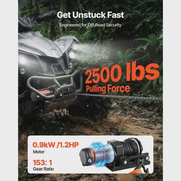 Elektrische ATV/UTV Lier 2500/3500 LBS met Synthetisch Touw, Verzenden, Nieuw