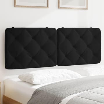 vidaXL Hoofdbordkussen 140 cm fluweel zwart, Verzenden, Nieuw, Zwart, Stof
