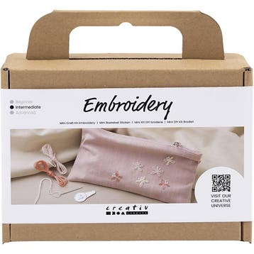 Mini Hobbyset Borduurwerk, Clutch-tas, dusty rose, 1 doos, Nieuw