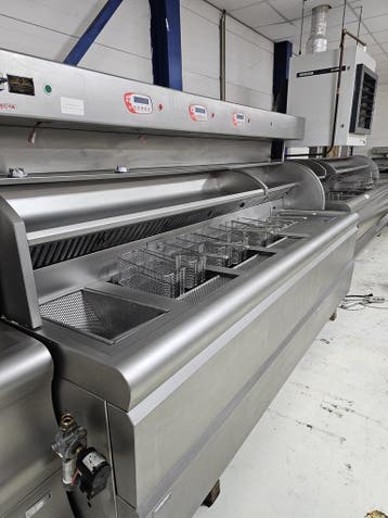 Gereviseerde Perfecta bakwand friteuse VR 3x 2 mand ABM+Bkpl, Ophalen of Verzenden, Gebruikt