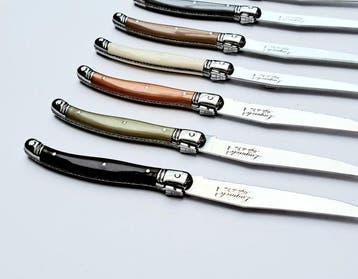 Laguiole - 12x Steak Knives - various colours - style de -
