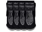 4 paar Compressie Quarter Sportsokken - Antislip - Zwart, Verzenden, Nieuw