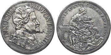 Italië, Pauselijke Staat Innocenzo XI (1676-1689). Piastra