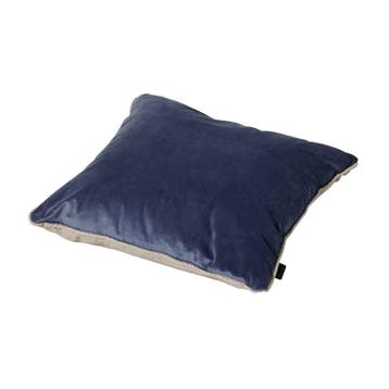 Madison kussen 45x45 velvet dark blue piping panam - Kussen, Nieuw