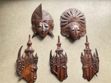 Balinese maskers Coromandel - Coromandel - Indonesië - Eind