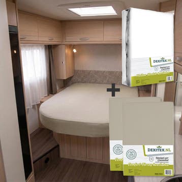Textielpakket Queensbed/Eilandbed - 1 molton met 2 jersey, Huis en Inrichting, Verzenden, Nieuw, Wit