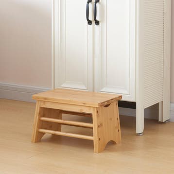 [en.casa] Opstapje Ryslinge 33x21,5x20 cm bamboe max 100 kg, Verzenden, Nieuw