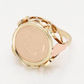 Ring - 14 karaat Geel goud, Roségoud - Munt, Nieuw