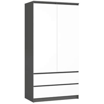 Kledingkast xl antraciet wit 2 lades 234 cm hoog antracie..., Huis en Inrichting, Kasten | Kledingkasten, Nieuw, 50 tot 100 cm