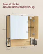 Badkamer Spiegelkast – Wandkast met Licht en Opbergruimte, Verzenden, Nieuw