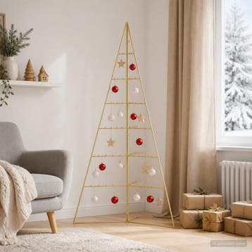 vidaXL Metalen kerstboom KUOPIO 140 cm Staal Goud, Verzenden, Nieuw