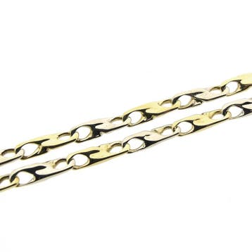 Bicolor gouden infinity schakelketting, Sieraden, Tassen en Uiterlijk, Ophalen of Verzenden, Gebruikt, Goud, Goud