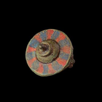 Oud-Romeins geëmailleerde schijfspeld / fibule, Antiek en Kunst