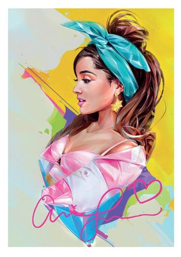 Posters - Poster Grande, Ariana - Ariana Grande Art Portret, Verzenden, Zo goed als nieuw