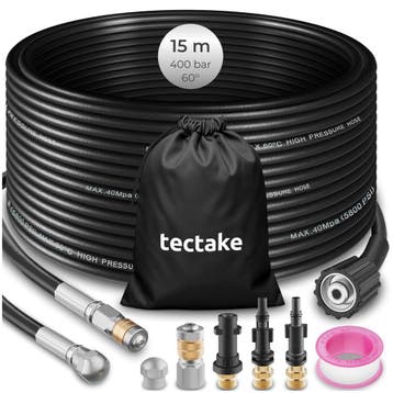 Rioolreinigingsslang-set incl. 2 sproeiers & 3 adapters, Verzenden, Nieuw