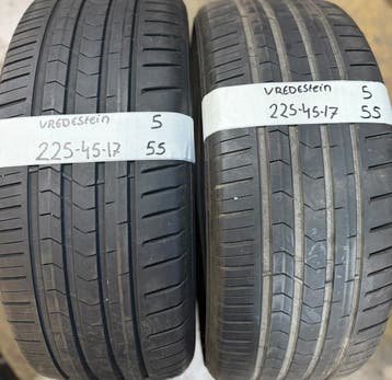 2x 225-45-17 Vredestein Zomer 2x 5mm €55 Per Band 225 45 17, Ophalen, Gebruikt, 17 inch, Band(en)