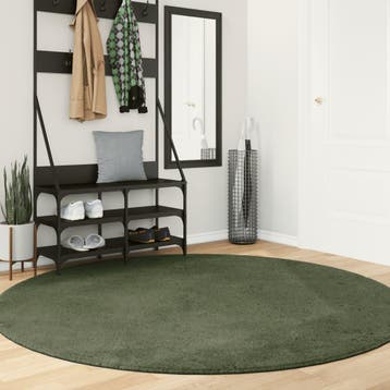 vidaXL Vloerkleed HUARTE laagpolig zacht wasbaar Ø 200 cm, Verzenden, Nieuw, Groen