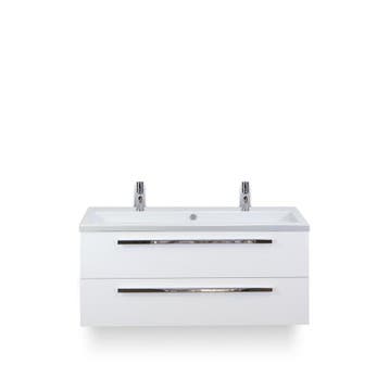 Seville Badmeubelset 120 cm - 2 laden Wit Hoogglans -, Ophalen of Verzenden, Nieuw