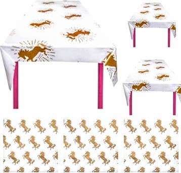 Unicorn partyset met 3 tafelkleden en 3 pakken servetten, Hobby en Vrije tijd, Feestartikelen, Ophalen of Verzenden, Nieuw, Versiering