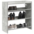 vidaXL Schoenenrek 60x25x62 cm bewerkt hout betongrijs, Verzenden, Nieuw