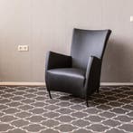 8x Montis Windy Fauteuil Zwart Leer - Zwart, Ophalen, 75 tot 100 cm, Zo goed als nieuw, Leer