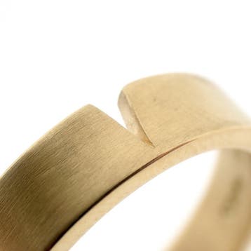 Gouden gematteerde ring; Niessing, Gebruikt, 20 of groter, Heer, Ophalen of Verzenden